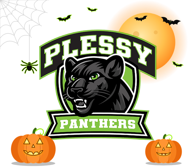 Plessy Panthers Halloween logo